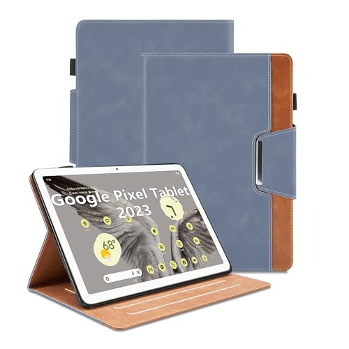 Hülle für Google Pixel Tablet 2023 11 Zoll PU Leder Multi-Winkel Ständer Folio Schutzhülle Case mit Kartentasche und Stand Funktion Smart Cover, Grau von Oduio