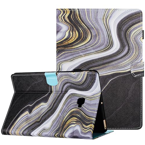 Hülle für Samsung Galaxy Tab A6 10.1 Zoll 2016 (SM-T580/T585) PU Leder Schutzhülle Stoßfest Flip Cover mit Standfunktion und Kartensteckplatz für Samsung Galaxy Tab A6 10.1 2016, Grau Marmor von Oduio