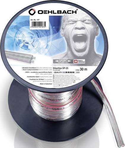 Oehlbach 187 Lautsprecherkabel 2 x 2.50mm² Transparent 30m von Oehlbach