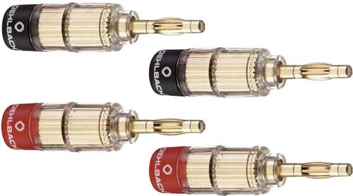 Oehlbach 3020 Lautsprecher-Steckverbinder Stecker, gerade Gold, Rot, Schwarz 4St. von Oehlbach