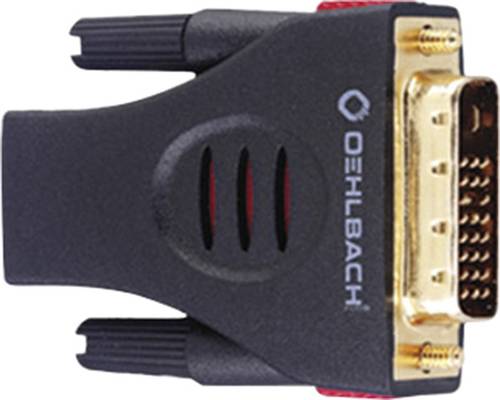 Oehlbach 9070 DVI / HDMI Adapter [1x DVI-Stecker 18+1pol. - 1x HDMI-Buchse] Schwarz vergoldete Steck von Oehlbach