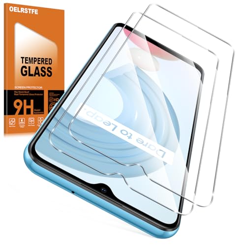 Oelrstfe 2 Stück Schutzfolie für Realme C21Y/C25Y 9H Härte Full Screen Schutzglas Ultra HD Transparent Displayschutzfolie Kratzfest Blasenfrei Anti-Fingerabdruck Hartglas Displayschutz von Oelrstfe