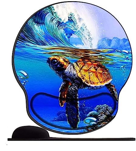 Gel Mauspad ergonomische Handgelenkauflage Schildkröten-Welle Office Komfort Mousepad Handgelenkpolster Handauflage Gelkissen Gelpolster für Computer Laptop Notebook von OfFsum