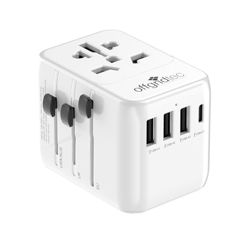 Offgridtec Reiseadapter Universal Weltweit 3X USB-A und 1x USB-C Weiss von Offgridtec