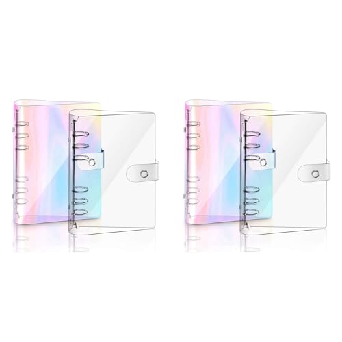 Ohewiiuk 4 PCS A5 Rainbow Soft PVC-Notebook-Binder Klare Soft PVC-Notebook-Abdeckung, Loose Leaf Personal Planner Binder von Ohewiiuk