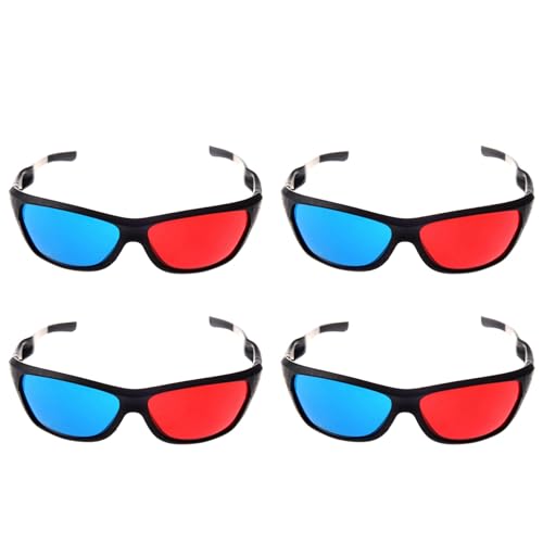 Ohewiiuk 4X Rot und Blau/Blaugruen Anaglyph Einfacher Stil 3D-Brille Fuer 3D Film Spiel (Extra Upgrade-Stil) von Ohewiiuk