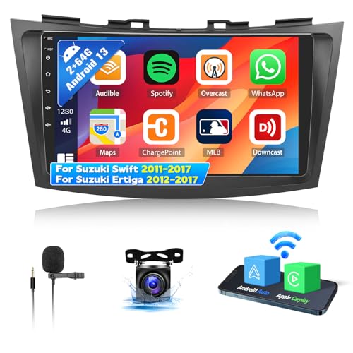 OiLiehu 2G+64G Android 13 Doppeldin Radio Carplay Android Auto für Suzuki Swift 2011-2017 Suzuki Ertiga 2012-2017 Autoradio Mit Bildschirm 9 Zoll Unterstützung Bluetooth/FM RDS/WiFi/GPS von OiLiehu