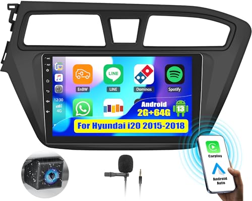 OiLiehu 2G+64G Android 13 Radio 2din Carplay Android Auto für Hyundai i20 2015-2018 Autoradio Mit Bildschirm 9 Zoll Autoradio mit Mirror Link/EQ/Bluetooth/SWC/FM RDS/WiFi/GPS/Rückfahrkamera OiLiehu 2G+64G Android 13 Radio 2din Carplay Android Auto für Hyundai i20 2015-2018 Autoradio Mit Bildschirm 9 Zoll Autoradio mit Mirror Link/EQ/Bluetooth/SWC/FM RDS/WiFi/GPS/Rückfahrkamera von OiLiehu