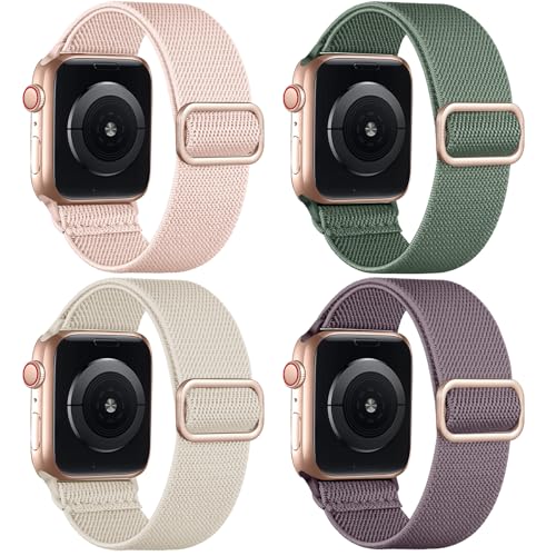 Oielai 4 Pack Loop Armband kompatibel mit Apple Watch Armband 45mm 42mm 44mm 49mm, Nylon Band für Apple Watch SE/iWatch Series 9 8 7 6 5 4 3 2 1, 42/44/45/49mm von Oielai