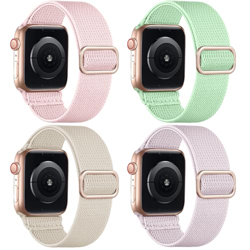 Oielai 4 Pack Loop Armband kompatibel mit Apple Watch Armband 45mm 42mm 44mm 49mm, Nylon Band für Apple Watch SE/iWatch Series 9 Ultra 8 7 6 5 4 3 2 1, 42/44/45/49mm von Oielai