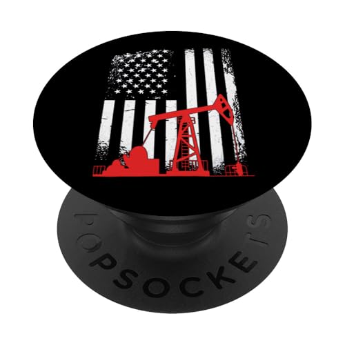 Ölplattform Oilfield Man US-Flagge Roughneck Oilfield Oilman PopSockets Klebender PopGrip von Oil Rig Oilfield Man Roughneck Oilman Onshore