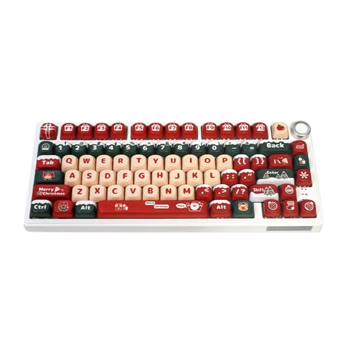 Oilmal MerryChristmas Thema-Tastenkappen, PBT-Profil, MOA, 130 Tasten für DIY-Layout, mechanische Tastatur, anpassbare Tastenkappen, Moa-Profil-Tastenkappen von Oilmal