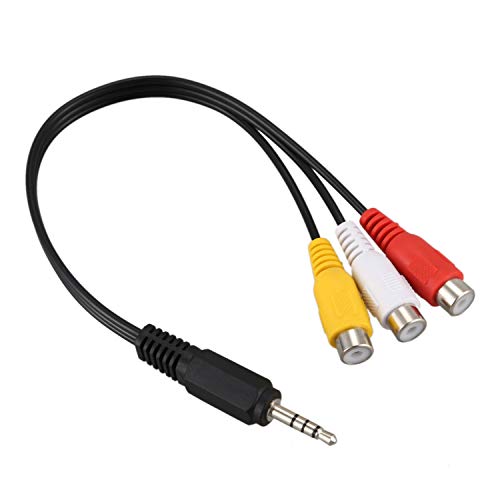 Okeeyseda 3.5 mm Stecker auf 3 Cinch-Buchse Audio Video Kabel 22cm von Okeeyseda