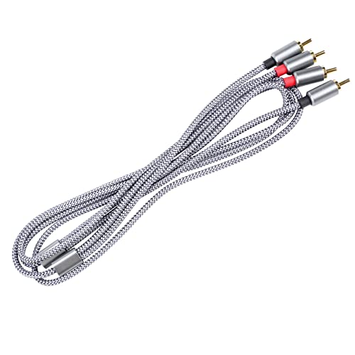 Okeeyseda Cinch Stereo Kabel, [6 Fuß / 1,8 M, Doppelt Vergoldet] Stecker auf 2 Stecker Stereo Audio Kabel für Heim von Okeeyseda