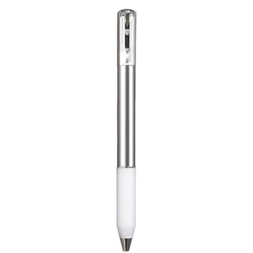 Okeeyseda Geometrischer Knisterstift Aus Metall Fidget, Switchpen zum Stressabbau Aus Metall mit Formverschiebung, 0,5 mm Einziehbarer Gelstift, Silber von Okeeyseda