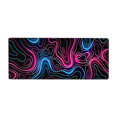 Okeeyseda Topographic Contour Extended Big Mousepad, wasserdichte Schreibtischunterlage mit 3 mm Rutschfester Unterseite, Langlebig von Okeeyseda