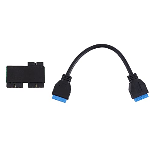 Okeeyseda USB 3.0 19PIN One-to-Two Hub Zubehörteil mit Chip und Modularem Kabeldesign USB 19PIN HUB Motherboard 19PIN Verlängerungskabel 1 auf 2 von Okeeyseda