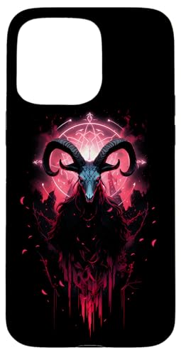 Hülle für iPhone 15 Pro Max Satanische Ziege Okkultes Designs Gothic Baphomet von Okkult Geschenk Teufel Ziege Satan