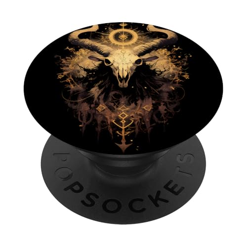 Satanische Ziege Okkultes Designs Gothic Baphomet PopSockets Klebender PopGrip von Okkult Geschenk Teufel Ziege Satan