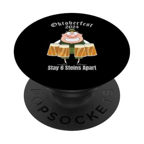 Oktoberfest 2024 6 Stein Apart Bier Oktober Lustig Trinken PopSockets mit austauschbarem PopGrip von Oktoberfest 2024 6 Stein Apart Beer October Party