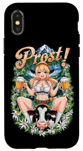 Hülle für iPhone X/XS Bayerisches Anime Mädchen mit Bierkrügen Deutsch Manga von Oktoberfest Festival Otaku Man Women Tees