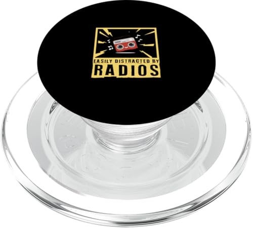 Leicht abgelenkt von Radios Vintage-Radio-Enthusiasten PopSockets PopGrip für MagSafe von Old Radio Inspired Apparel