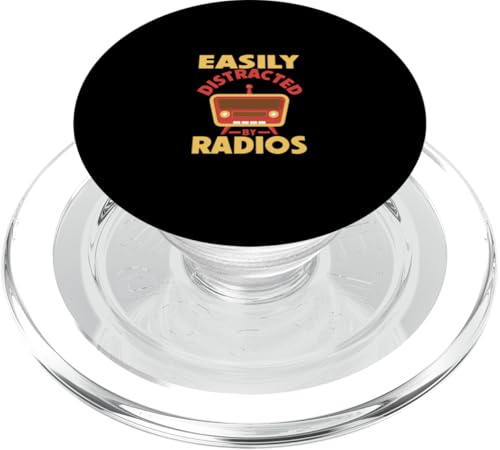 Leicht abgelenkt von Radios Vintage-Radio-Enthusiasten PopSockets PopGrip für MagSafe von Old Radio Inspired Apparel