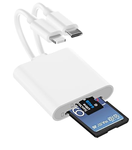 【Apple MFi Certified】 SD Kartenleser iPhone, Lightning SD Card Reader, SD Card Reader iPhone, iPhone SD Card Reader, Adapter SD Karte iPhone, SD Adapter iPhone, SD Karten Adapter iPhone von Oliveria