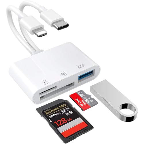 SD-Kartenleser für iPhone/iPad, USB C auf Micro SD TF Speicherkartenleser, USB-C-Anschluss auf SD/TF-Kartenleser-Adapter, Speicherkartenleser für iPhone 15/Pro Max/Pro/Plus/iPad Pro/MacBook Pro/Air von Oliveria