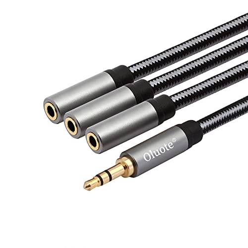 Oluote TRS 3.5mm Stecker auf 3*TRS 3.5mm Buchse Stereo Audio Verlängerungskabel, Kopfhörer Adapter Splitter Kabel, für Lautsprecher Smartphone MP3 PC (3M) von Oluote