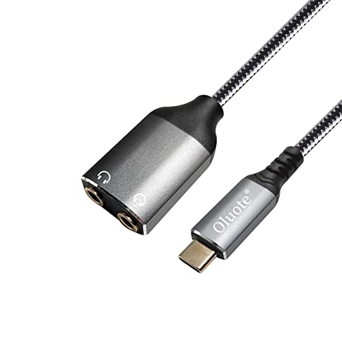 Oluote USB C auf 3,5 mm Aux Audio Kopfhörer Splitter, Typ C auf Dual 3,5 mm Aux Kopfhörerbuchse Adapter (1.5M) von Oluote