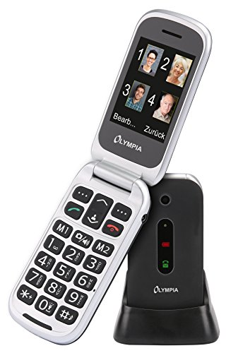 Olympia 2215 Mira Mobiltelefon-/ Seniorenhandy (Große Tasten, Notruf-Taste, Klappbares Großtasten-Handy, geeignet für Senioren, Rentner ohne Vertrag, Altersgerechtes Klapphandy mit Tasten) schwarz von Olympia