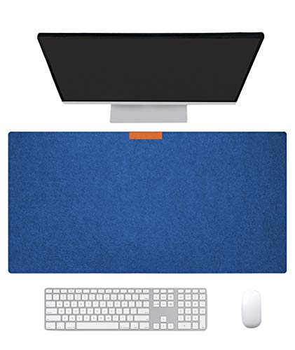 Ommda Wasserdichte Office Doppelseitig Mauspad Filz Multifunktionales Schreibtischunterlage Mouse Pad Anti Rutsch Abwischbar Groß für Büro und Zuhause,Blau,30x80x0.2cm von Ommda