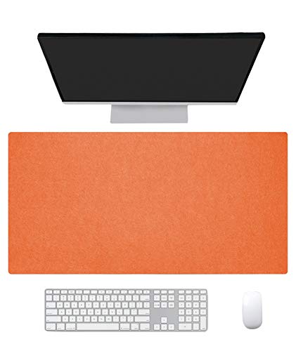 Ommda Wasserdichte Office Mauspad Filz Multifunktionales Schreibtischunterlage Mouse Pad Anti Rutsch Abwischbar Groß für Büro und Zuhause Orange,120x60cm von Ommda