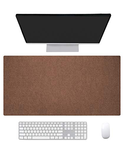 Ommda wasserdichte Office Mauspad Filz Multifunktionales Schreibtischunterlage Mouse Pad Anti Rutsch Abwischbar Groß für Büro und Zuhause Braun,70x35cm von Ommda