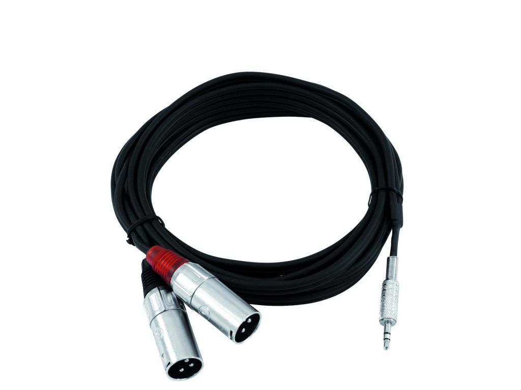 Omnitronic Adapterkabel 3,5 Klinke / 2 x XLR (M) 1,5m schwarz von Omnitronic