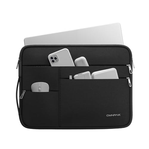 Omnpak Laptoptasche 13 Zoll für 13/14 Zoll MacBook Pro Max M3/M2/M1(2024-2016)/13 MacBook Air M3/M2/M1 (2024-2018) Dell XPS 13 wasserdichte Tasche mit seitlichem Griffband von Omnpak