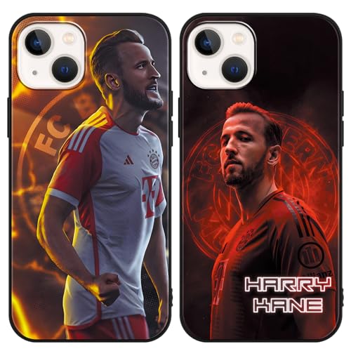 Omyzo 2 Stück Handyhülle für Samsung Galaxy A22 5G 6.6",Cool Harry Kane Aesthetic Charme Idol Kreativität Fußball-Ikone Muster Case,Schwarz Schutzhülle Silikon Hülle TPU Stoßfeste Cover von Omyzo