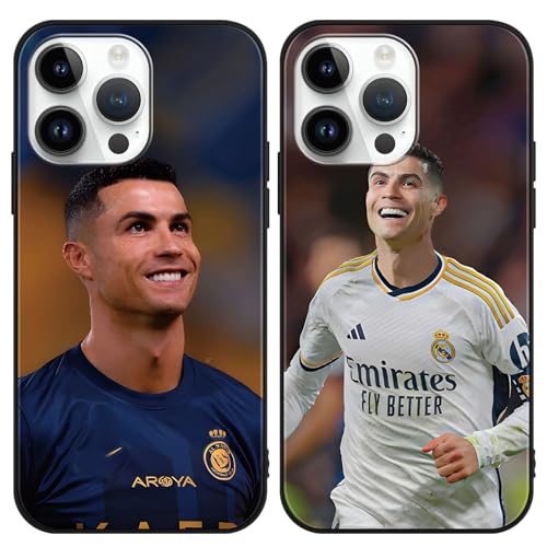 Omyzo 2 Stück Handyhülle für Samsung Galaxy A25 5G 6.5", Silikon TPU Stoßfest Kratzfest Hülle Schwarz, Cool Sport Fußball Legend Player 7 10 Mode Muster Design Schutzhülle für Jungen Fan, Charme von Omyzo