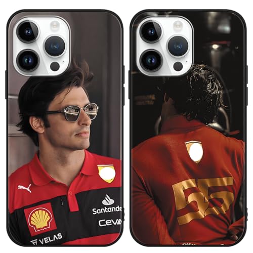 Omyzo 2 Stück Handyhülle für Xiaomi 14T Pro 6.67", Weich Stoßfest TPU Silikon Schutzhülle mit Racer Carlos Sainz Muster Design Case Mode Anti-Kratzen Cover für Mädchen Jungen von Omyzo