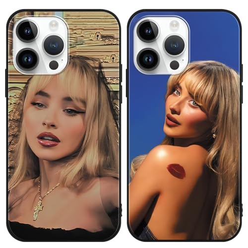 Omyzo 2 Stück Handyhülle für iPhone 13 iPhone 14 6.1", Aesthetic Sabrina Carpenter Muster Design Case, Weich Silikon TPU Stoßfest Bumper Schutzhülle Cover für iPhone 13 iPhone 14, Kawaii von Omyzo