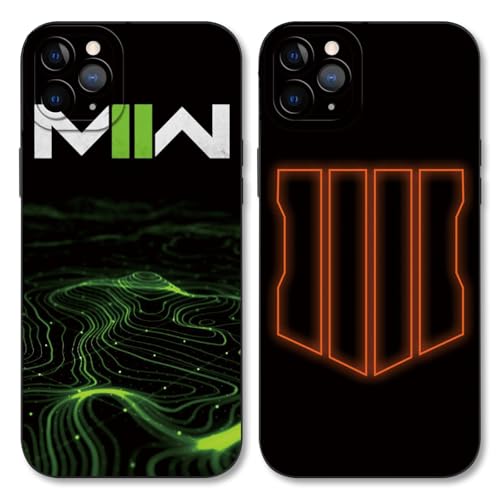 Omyzo 2 Stück Handyhülle für iPhone 7/8/SE 2020/SE 2022 Hülle 4.7",Black Ops 6 Cool Mann Schießsimulationsspiel Symbol Abzeichen Muster Case,Schutzhülle Weich Silikon TPU Stoßfeste Schwarz Cover von Omyzo