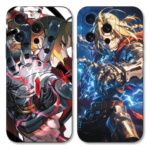 Omyzo 2 Stück Handyhülle für iPhone 7 Plus/8 Plus 5.5", Cool Cartoon Anime Fullmetal Alchemist Muster Design Schutzhülle Weich TPU Silikon Stoßfest Bumper Case für Jungen Mädchen, Palm von Omyzo