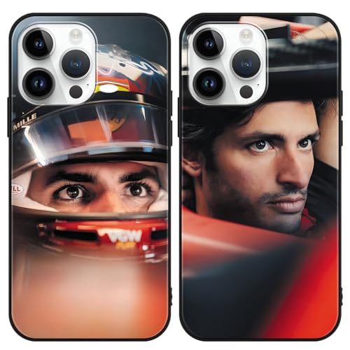 Omyzo 2 Stück Handyhülle für iPhone XS Max 6.5", Weich TPU Silikon Stoßfest Schutzhülle mit Racer Carlos Sainz Muster Design Case Mode Anti-Kratzen Cover für Mädchen Jungen von Omyzo