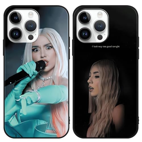 Omyzo 2 Stück Schutzhülle für iPhone 11 Hülle 6.1", Mädchen Weich TPU Silikon Handyhülle mit AVA.Max Sänger Aesthetic Muster Design, Stoßfest Kameraschutz Bumper Schwarz Case von Omyzo