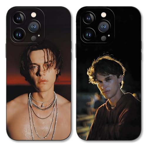 Omyzo 2 Stück Schwarz Handyhülle für iPhone 14 Pro Max 6.7", Mode Charme Filmfiguren Aesthetic Kreativität Muster Design Case Weich Silikon TPU Stoßfest Schutzhülle Cover für Fans Mädchen, Necklace von Omyzo