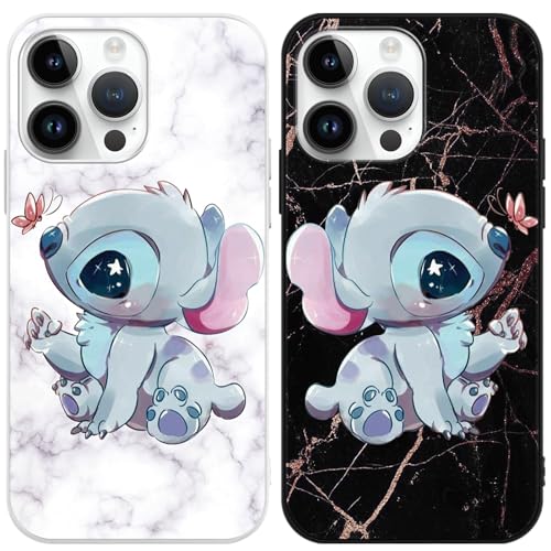 Omyzo Cartoon-Anime-Schutzhülle für iPhone 14 Pro Max 17 cm (6,7 Zoll), niedliche Kawaii-Anime-Charakter-Handyhülle, weiches Silikon, TPU, stoßfeste Schutzhülle, Stoßfängerabdeckung für Damen, von Omyzo