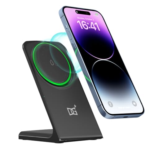 OneCut Mag-Safe Wireless Charger for iPhone, Magnetic Charging Station Induktive Ladestation Compatible with iPhone 15/14/13/12, 15W Schnelles Kabelloses Ladegerät von OneCut