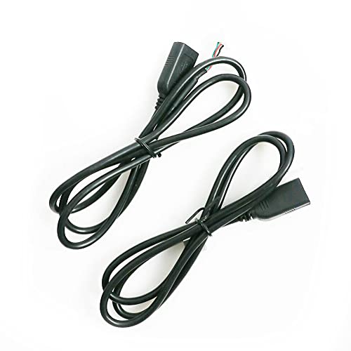Oniissy USB-Verlängerungskabel für das Auto, 4-poliger und 6-poliger Anschluss, für Android-Autoradio, Stereo, 75 cm, Schwarz, 2 Stück von Oniissy