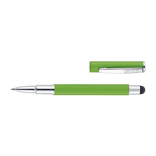 ONLINE 30015/3D - Metall-Kugelschreiber Stylus Pen Green, mit Großraummine, blauschreibend, mit Stylus Tip für Touchscreens, grün von Online